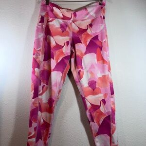 Ideology women’s Size PXL Pink and Orange Abstract Leggings Bright colorful
